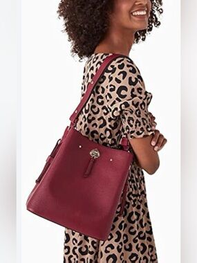 Kate Spade Marti Large Bucket Bag in Deep Berry-